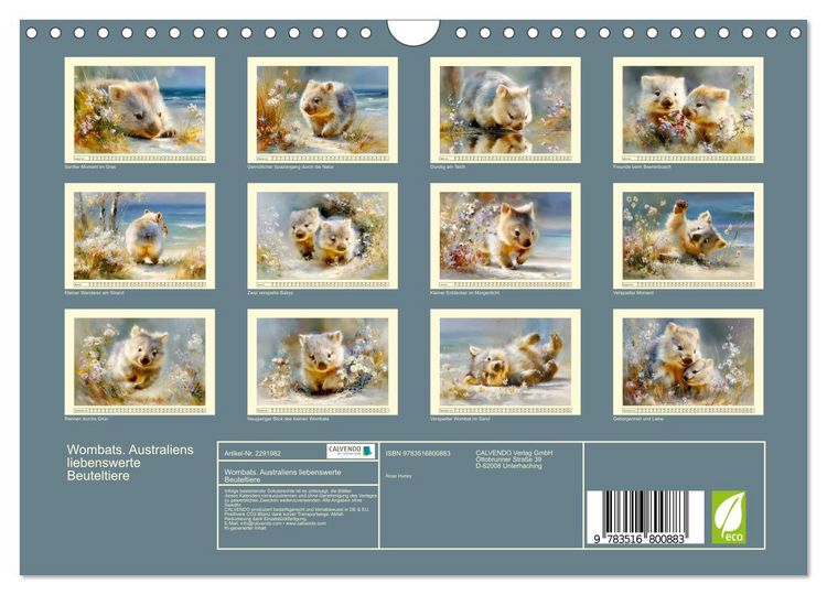Produktbild: Wombats. Australiens liebenswerte Beuteltiere (Wandkalender 2027 DIN A4 quer), CALVENDO Monatskalender