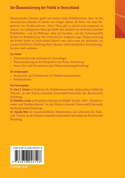 Produktbild: Die &Ouml;konomisierung der Politik in Deutschland