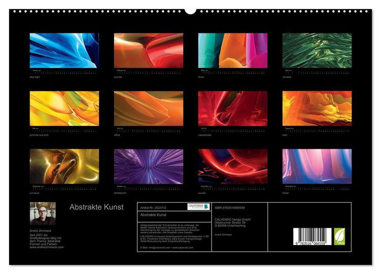 Produktbild: Abstrakte Kunst (hochwertiger Premium Wandkalender 2026 DIN A2 quer), Kunstdruck in Hochglanz