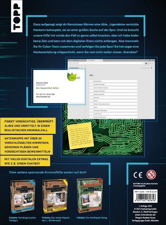 Produktbild: Cyber Crime Files &ndash; Fallakte: Das Geheimnis der Hackerin &ndash; Das geniale Krimispiel mit &uuml;ber 30 Beweismitteln