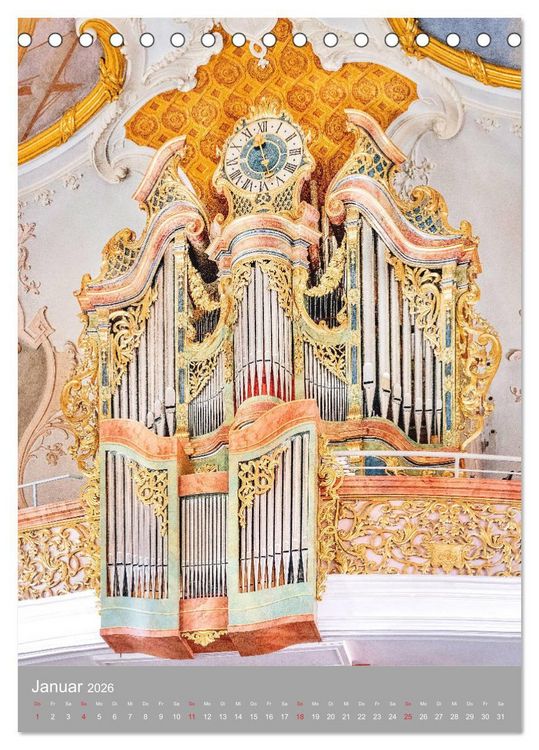 Produktbild: Barock Orgeln, K&ouml;niginnen der Instrumente (Tischkalender 2026 DIN A5 hoch), CALVENDO Monatskalender