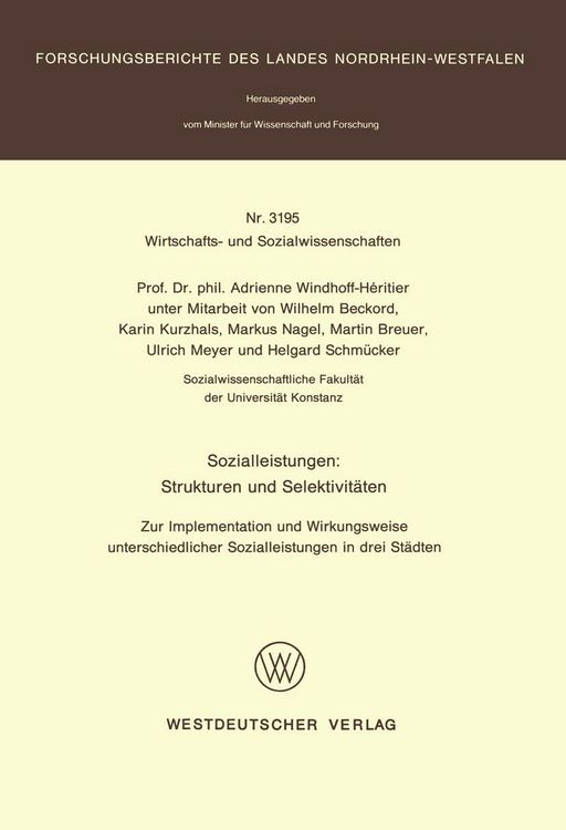 Produktbild: Sozialleistungen: Strukturen und Selektivit&auml;ten