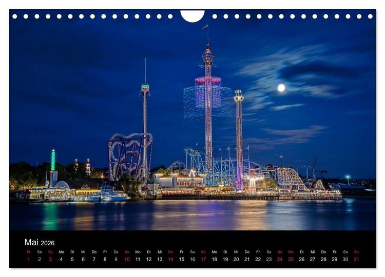 Produktbild: N&auml;chtliche St&auml;dte (Wandkalender 2026 DIN A4 quer), CALVENDO Monatskalender