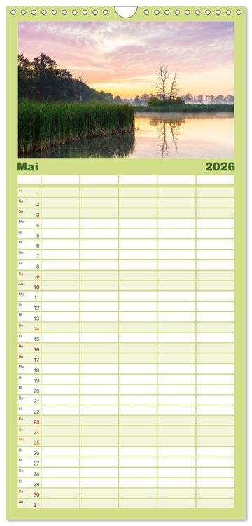 Produktbild: Familienplaner 2026 - Stille Naturmomente mit 5 Spalten (Wandkalender, 21 x 45 cm) CALVENDO