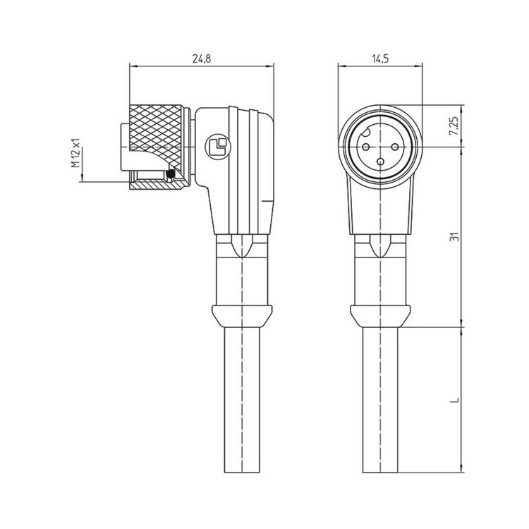 Produktbild: Lutronic 1078 Sensor-/Aktor-Steckverbinder, konfektioniert M12 Kupplung, gewinkelt 2.00 m Polzahl Sensoren: 8 1 St.