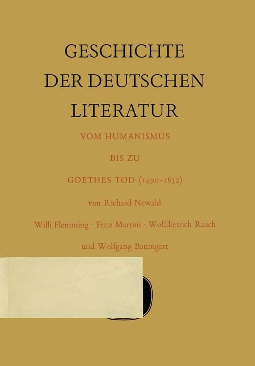 Produktbild: Geschichte der deutschen Literatur vom Humanismus bis zu Goethes Tod (1490-1832)