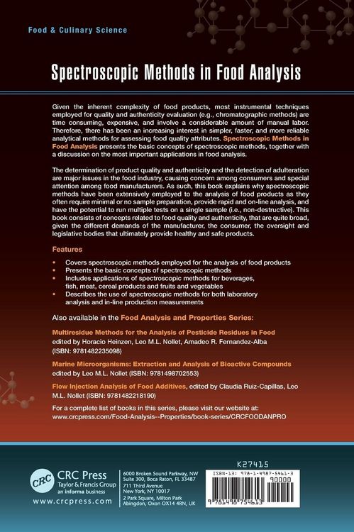 Produktbild: Spectroscopic Methods in Food Analysis