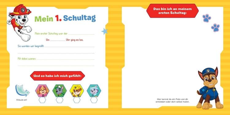 Produktbild: Paw Patrol: Ab heute bin ich Schulkind! Mein Erinnerungsalbum zum Schulanfang