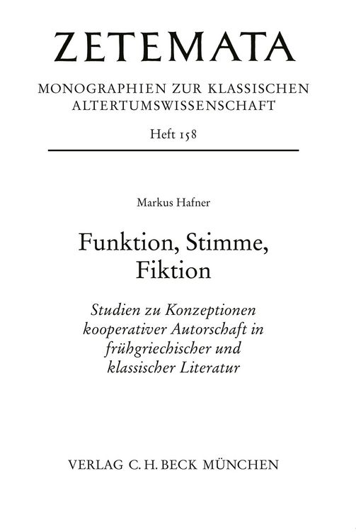 Produktbild: Funktion, Stimme, Fiktion