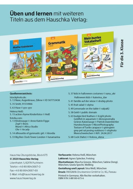 Produktbild: Englisch 3. Klasse &Uuml;bungsblock