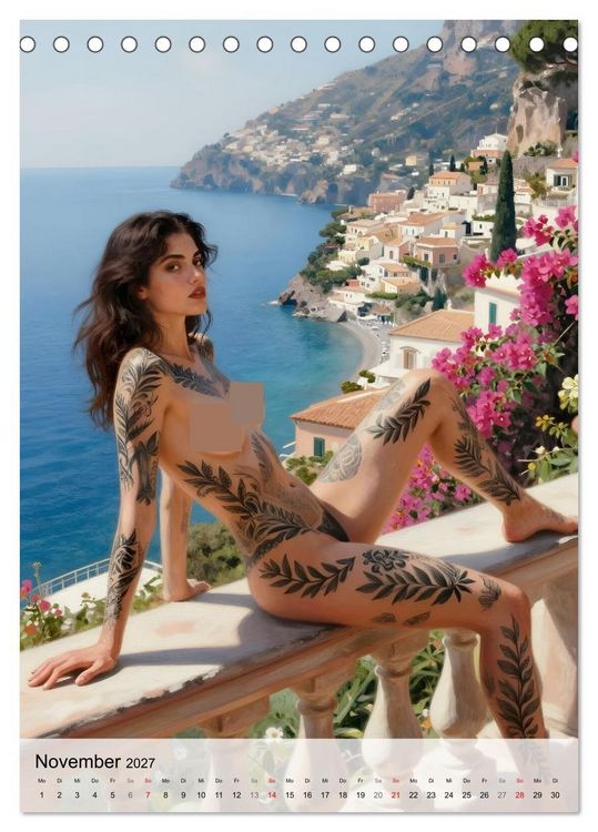 Produktbild: Tattoo Engel (Tischkalender 2027 DIN A5 hoch), CALVENDO Monatskalender