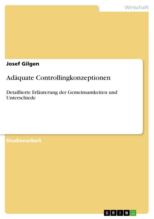 Produktbild: Ad&auml;quate Controllingkonzeptionen