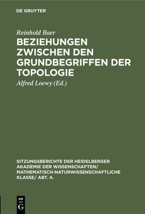 Produktbild: Beziehungen zwischen den Grundbegriffen der Topologie