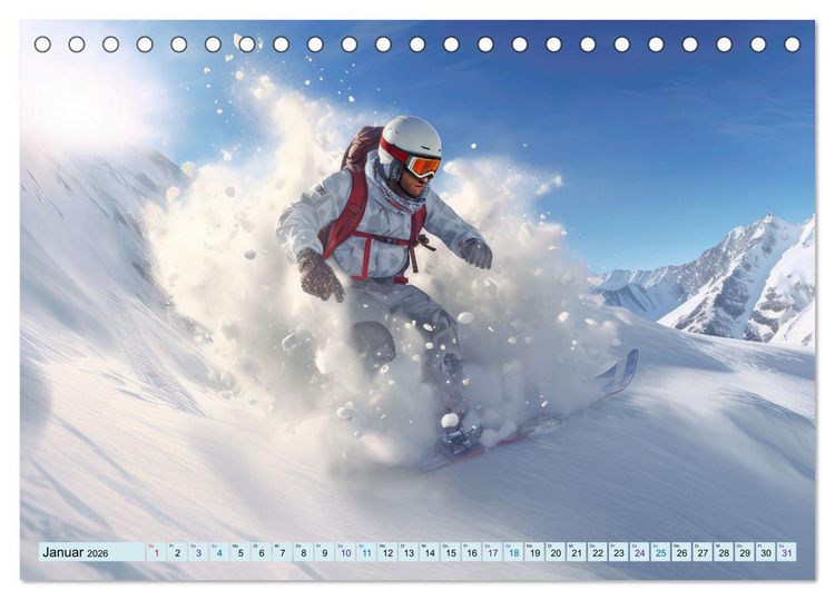 Produktbild: Snowboarder in Aktion (Tischkalender 2026 DIN A5 quer), CALVENDO Monatskalender