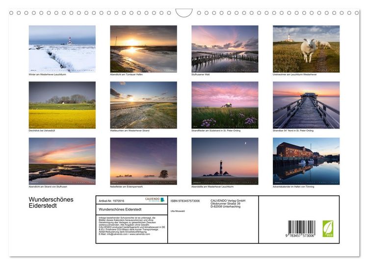 Produktbild: Wundersch&ouml;nes Eiderstedt (Wandkalender 2026 DIN A3 quer), CALVENDO Monatskalender