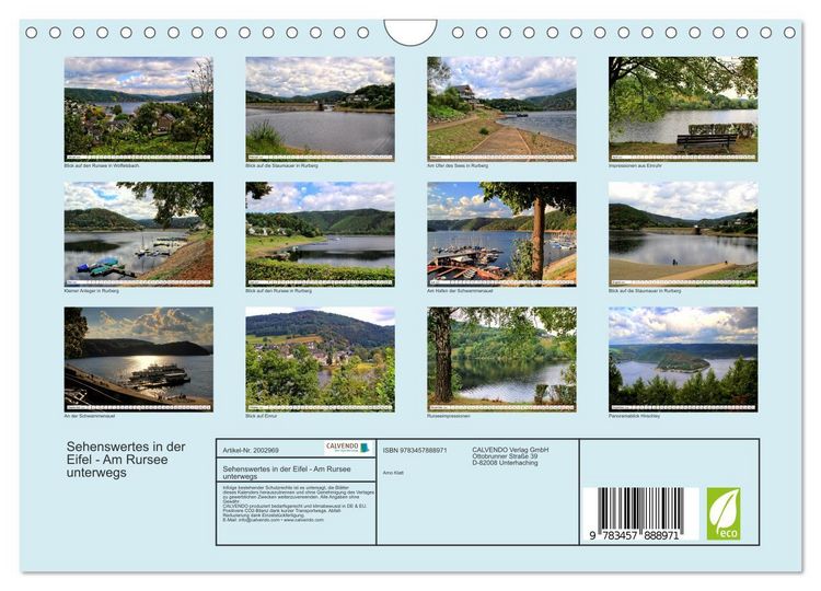 Produktbild: Sehenswertes in der Eifel - Am Rursee unterwegs (Wandkalender 2026 DIN A4 quer), CALVENDO Monatskalender