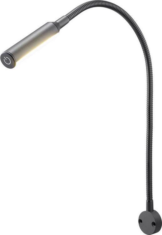 Produktbild: Sygonix Leselampe SY-7043944 12 V/DC, 24 V/DC (L x B x H) 577 x 35 x 20 mm Biegsamer Hals, Taster, Schwenkbar