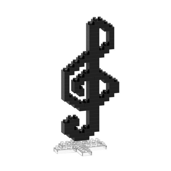 Produktbild: BRIXIES 220043 - Postkarte Notenschl&uuml;ssel, 3D Konstruktionsbausatz aus Ministeinen, 70 Teile