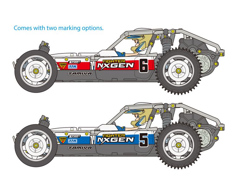 Produktbild: Tamiya Fighter Nxgen Brushed 1:10 RC Modellauto Elektro Buggy Heckantrieb (2WD) Bausatz