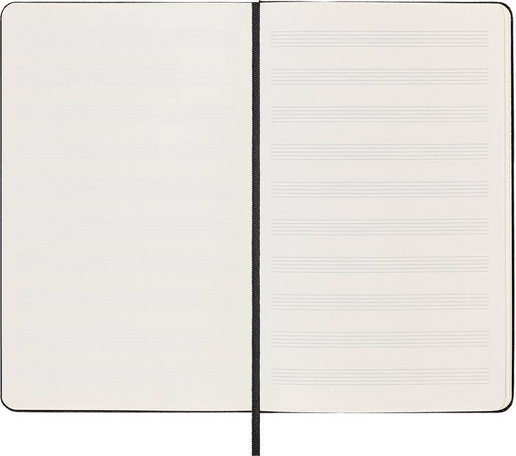 Produktbild: Moleskine Musiknotizbuch, L/A5, 70g-Papier, Hard Cover, Schwarz