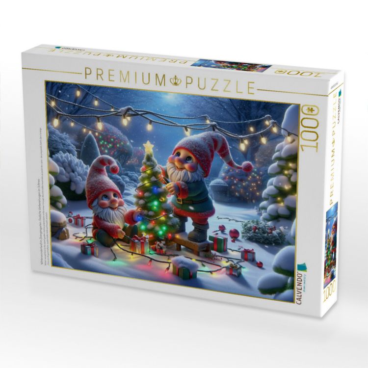 Produktbild: CALVENDO Puzzle Winterwunderland im Zwergengarten: Festliche Vorbereitungen im Schnee | 1000 Teile Lege-Gr&ouml;&szlig;e 64x48cm Foto-Puzzle f&uuml;r gl&uuml;ckliche Stunden
