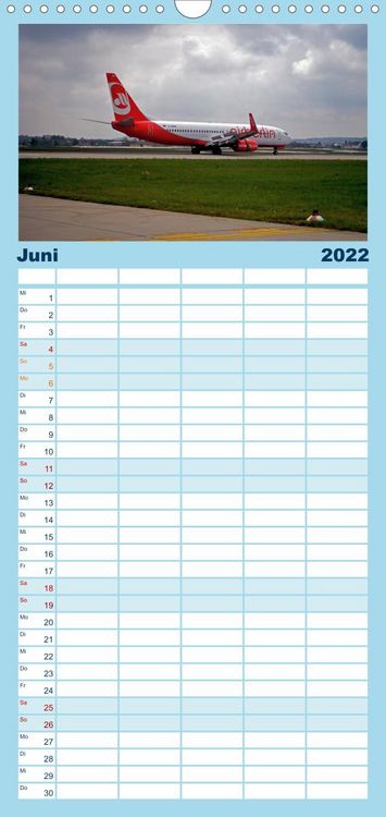 Produktbild: Familienplaner Airliner im Fokus (Wandkalender 2022 , 21 cm x 45 cm, hoch)