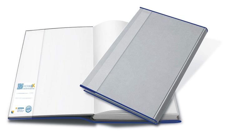 Produktbild: Herma HERM&Auml;X 7265 - Buchumschlag Classic, Gr&ouml;&szlig;e 265 x 540 mm, Kunststoff transparent, blauer Rand, 1 Buchschoner f&uuml;r Schulb&uuml;cher