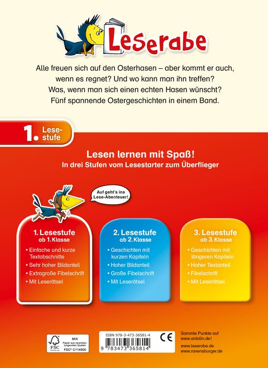 Produktbild: Die sch&ouml;nsten Leseraben-Ostergeschichten - Leserabe 1. Klasse - Erstlesebuch f&uuml;r Kinder ab 6 Jahren