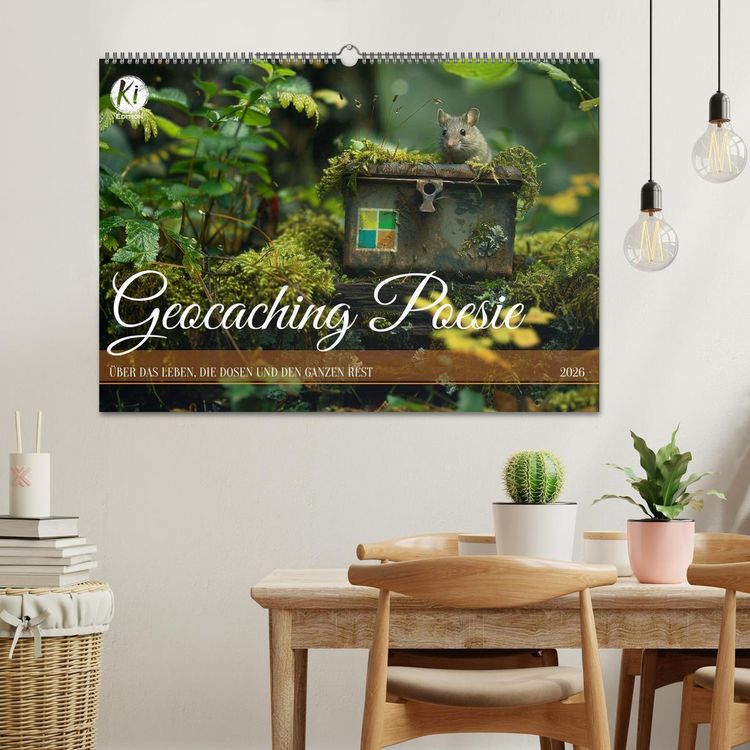 Produktbild: Geocaching Poesie (Wandkalender 2026 DIN A2 quer), CALVENDO Monatskalender