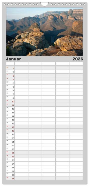 Produktbild: Familienplaner 2026 - S&uuml;dafrika mit 5 Spalten (Wandkalender, 21 x 45 cm) CALVENDO