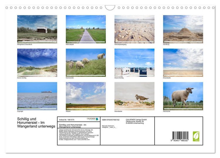 Produktbild: Schillig und Horumersiel - Im Wangerland unterwegs (Wandkalender 2026 DIN A3 quer), CALVENDO Monatskalender