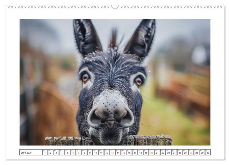 Produktbild: Lustige Eselgeschichten (Wandkalender 2026 DIN A2 quer), CALVENDO Monatskalender