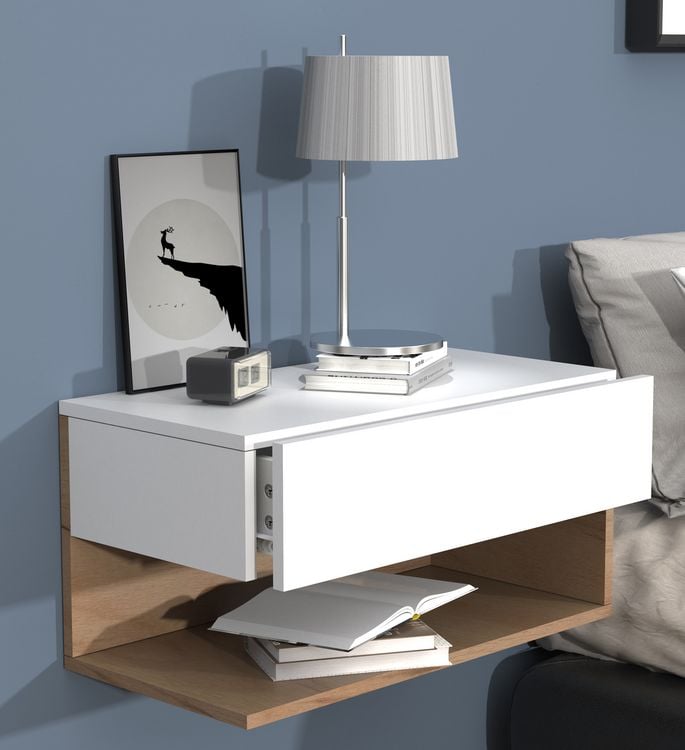 Produktbild: Wandschublade Wand H&auml;nge Nachttisch Usal XL 60cm