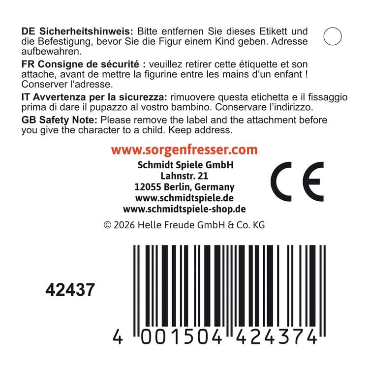 Produktbild: Schmidt 42437 - Sorgenfresser Grunzi, 24 cm, Pl&uuml;sch