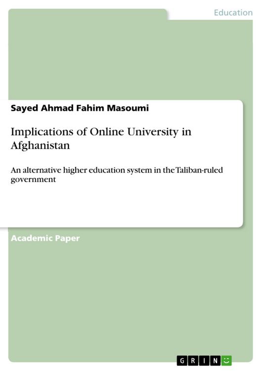 Produktbild: Implications of Online University in Afghanistan