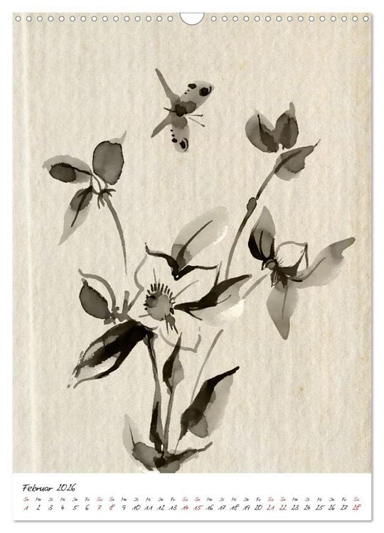Produktbild: Sumi-e Kunst im japanischen Stil (Wandkalender 2026 DIN A3 hoch), CALVENDO Monatskalender