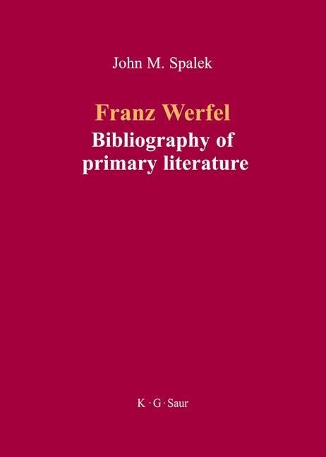 Produktbild: Franz Werfel: Bibliography of German Editions