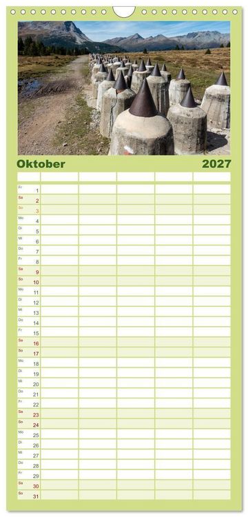 Produktbild: Familienplaner 2027 - Der Reschensee - ein Panormanen-Abenteuer mit 5 Spalten (Wandkalender, 21 x 45 cm) CALVENDO