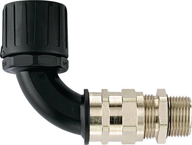 Produktbild: HellermannTyton 166-23306 HG34-90CG-M32-PA66/NPB-BK Schlauchverschraubung Schwarz M32 90&deg; 1 St.