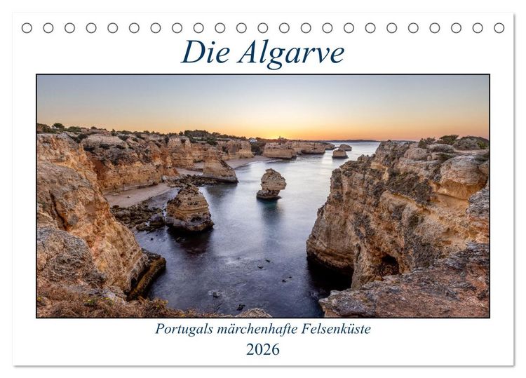 Produktbild: Die Algarve - Portugals m&auml;rchenhafte Felsenk&uuml;ste (Tischkalender 2026 DIN A5 quer), CALVENDO Monatskalender