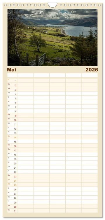 Produktbild: Familienplaner 2026 - Die Highlands - Schottlands rauher Nordwesten mit 5 Spalten (Wandkalender, 21 x 45 cm) CALVENDO