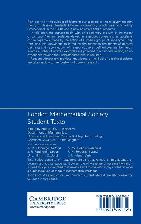 Produktbild: Introduction to Compact Riemann Surfaces and Dessins D'Enfants