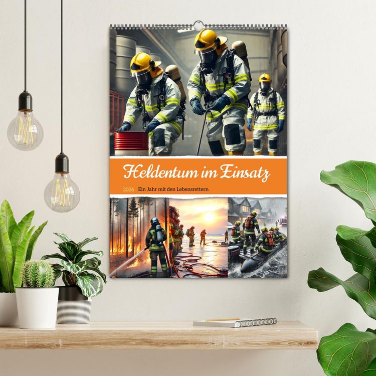 Produktbild: Heldentum im Einsatz - Ein Jahr mit den Lebensrettern (Wandkalender 2026 DIN A2 hoch), CALVENDO Monatskalender