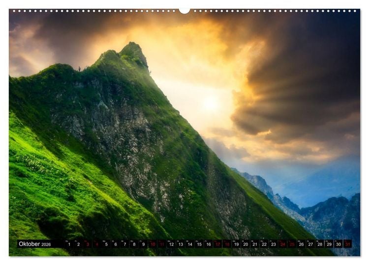 Produktbild: Oberstdorfer Bergwelt (hochwertiger Premium Wandkalender 2026 DIN A2 quer), Kunstdruck in Hochglanz