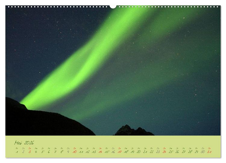 Produktbild: Nordlicht-Zauber auf den Lofoten. Aurora borealis (hochwertiger Premium Wandkalender 2026 DIN A2 quer), Kunstdruck in Hochglanz