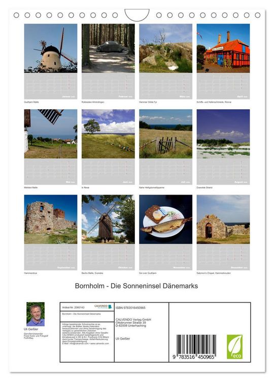 Produktbild: Bornholm - Die Sonneninsel D&auml;nemarks (Wandkalender 2026 DIN A4 hoch), CALVENDO Monatskalender