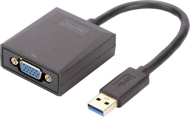 Produktbild: Digitus USB 3.2 Gen 1 (USB 3.0), VGA, Notebook, TV, Monitor, Video Adapterkabel [1x USB 3.2 Gen 1 Stecker A (USB 3.0) - 1x VGA-Buchse] DA-70840 15.00