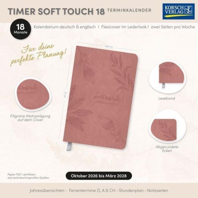 Produktbild: Timer Soft Touch 18 Monate rosewood 2027/2028