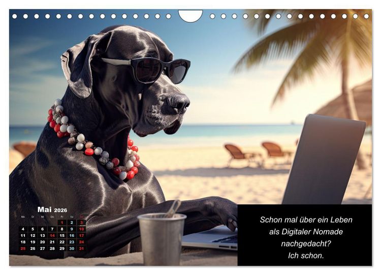 Produktbild: Der humoristische Dogge Kalender (Wandkalender 2026 DIN A4 quer), CALVENDO Monatskalender