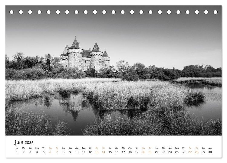 Produktbild: Terres de contraste &ndash; Une ann&eacute;e en monochrome (Calendrier de bureau 2026 DIN A5 vertical), CALVENDO calendrier mensuel